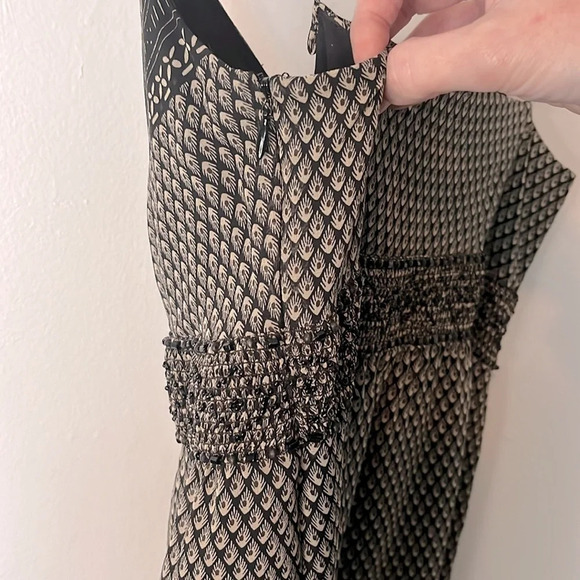 Tory Burch New Label Spaghetti Strap Beaded Black Gray Shift Dress Sz XS Petite - Picture 8 of 10